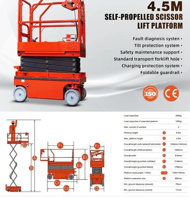 Plataforma de trabalho de elevação de tesoura OEM 1T - 5T Load Electric Scissor Platform